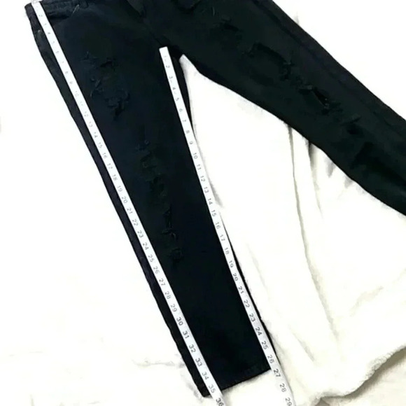 Obey Size 27 Black Distressed Skinny Straight Leg Jeans - Picture 5 of 11